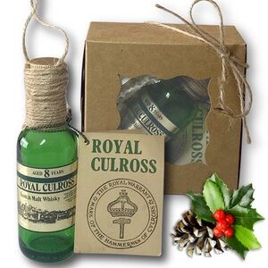Royal Culross 8 Year Scotch Malt Whisky Artisan Vintage Glass Bottle Ornament